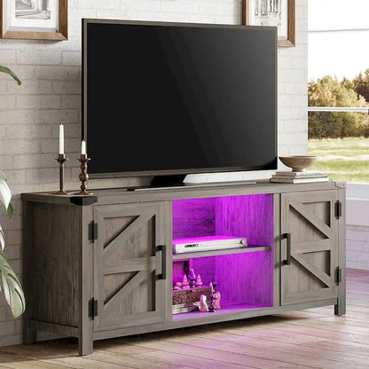 Farmhouse Barndoor TV Stand Entertainment Center for TVs up to 70-inch