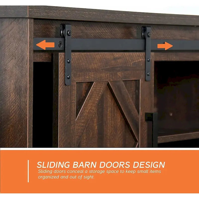 Farmhouse Barndoor TV Stand Entertainment Center for TVs up to 70-inch