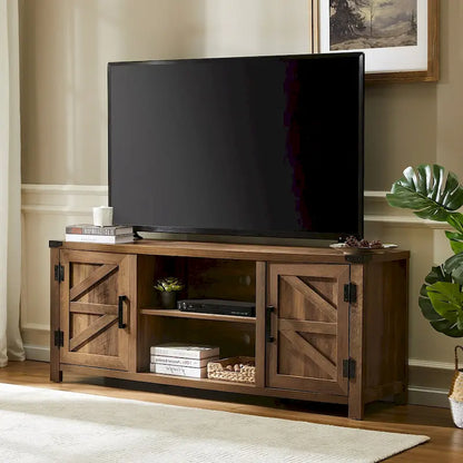 Farmhouse Barndoor TV Stand Entertainment Center for TVs up to 70-inch