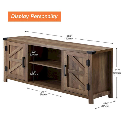 Farmhouse Barndoor TV Stand Entertainment Center for TVs up to 70-inch
