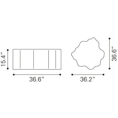 Coffee Table - 36.6 W x 36.2 D x 15.4 H