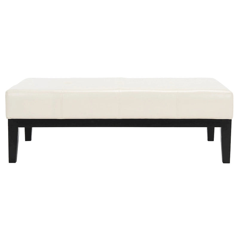 SAFAVIEH Tonja Brown Bicast Leather Rectangle Ottoman