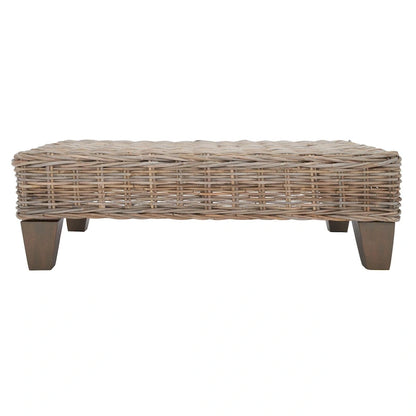 SAFAVIEH Caron Washed Natural Wicker Bench - 41 W x 28 D x 12 H - 41Wx28Dx12H