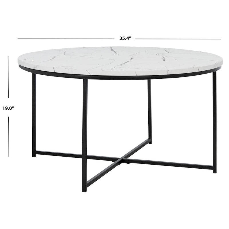 SAFAVIEH Alverda Marble Coffee Table - 35 W x 35 D x 19 H - 35Wx35Dx19H
