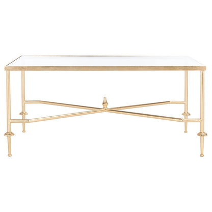 SAFAVIEH Couture Araminta Gold Leaf Coffee Table - 44 W x 24 L x 20.5 H - 44Wx24Dx21H