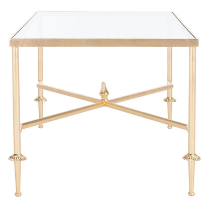 SAFAVIEH Couture Araminta Gold Leaf Coffee Table - 44 W x 24 L x 20.5 H - 44Wx24Dx21H