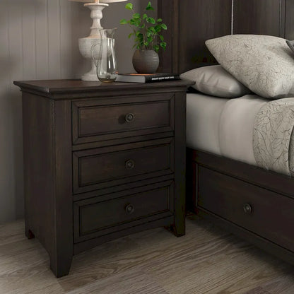Ediline 3-drawer Wood Modular Storage Nightstand with Charging Station by iNSPIRE Q Classic