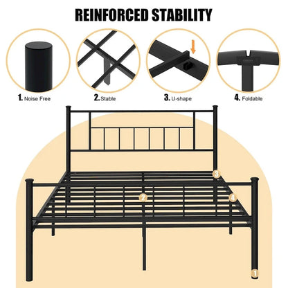 Futzca Bed Frame with Headboard and Footboard