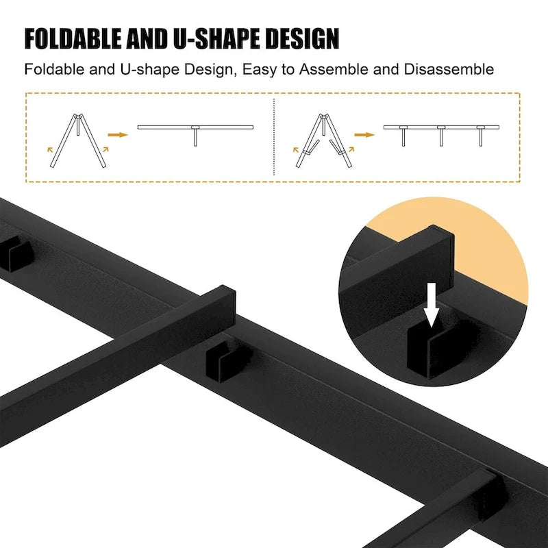 Futzca Bed Frame with Headboard and Footboard