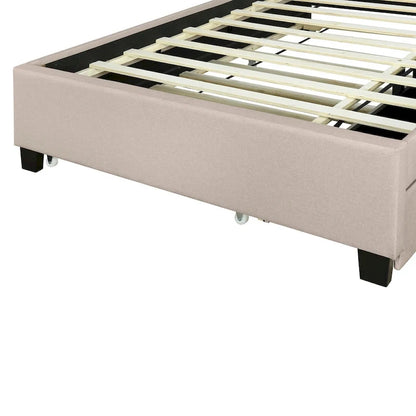 Upholstered Platform Bed with Storage Headboard