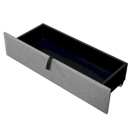 Upholstered Platform Bed with Storage Headboard