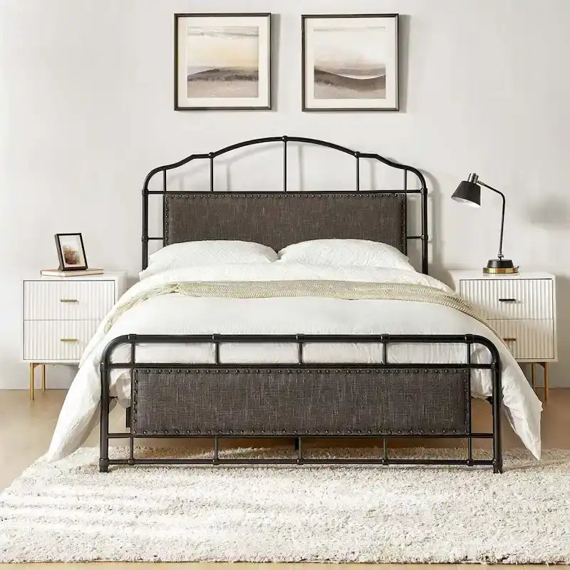 Eufemia Industrial 62 High Headboard Platform Metal Bed Frame by HULALA HOME