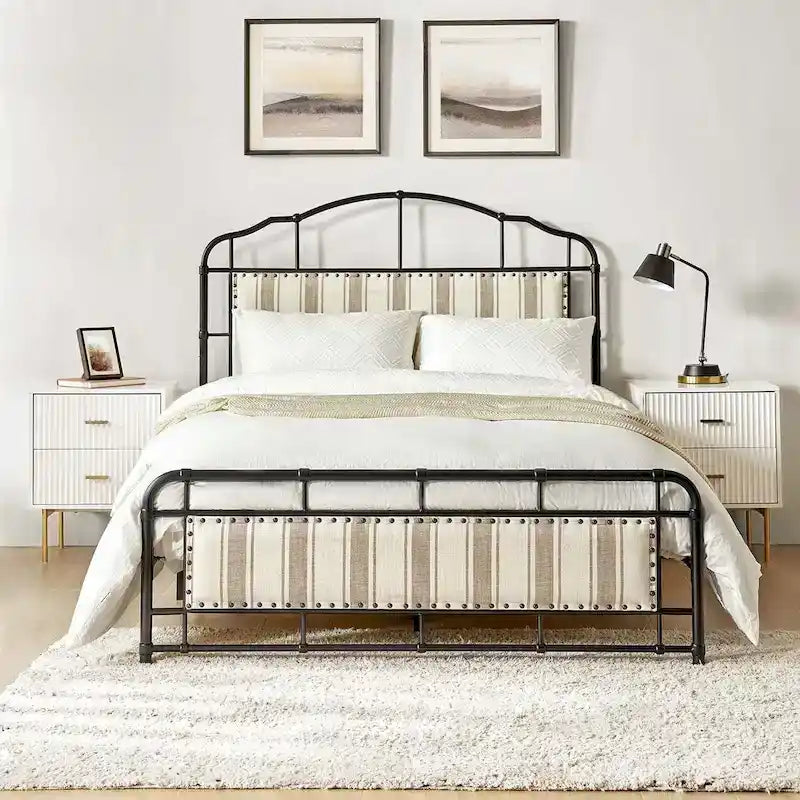 Eufemia Industrial 62 High Headboard Platform Metal Bed Frame by HULALA HOME
