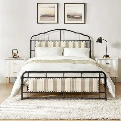 Eufemia Industrial 62 High Headboard Platform Metal Bed Frame by HULALA HOME