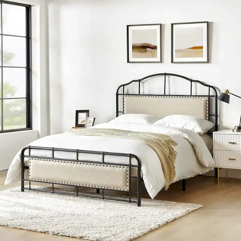 Eufemia Industrial 62 High Headboard Platform Metal Bed Frame by HULALA HOME