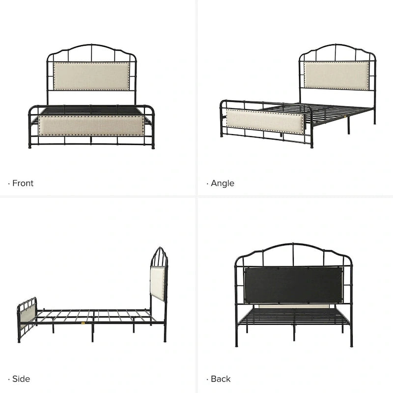 Eufemia Industrial 62 High Headboard Platform Metal Bed Frame by HULALA HOME
