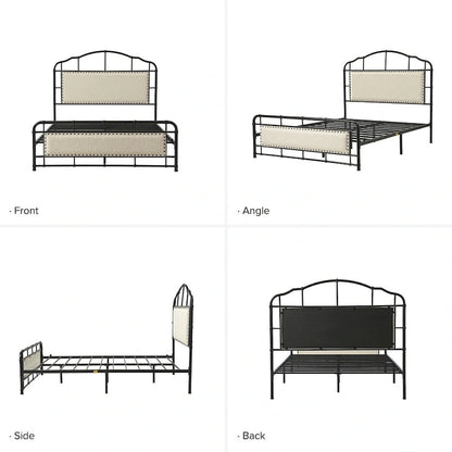 Eufemia Industrial 62 High Headboard Platform Metal Bed Frame by HULALA HOME