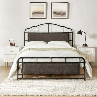 Eufemia Industrial 62 High Headboard Platform Metal Bed Frame by HULALA HOME