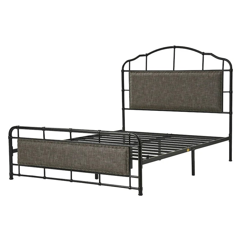 Eufemia Industrial 62 High Headboard Platform Metal Bed Frame by HULALA HOME