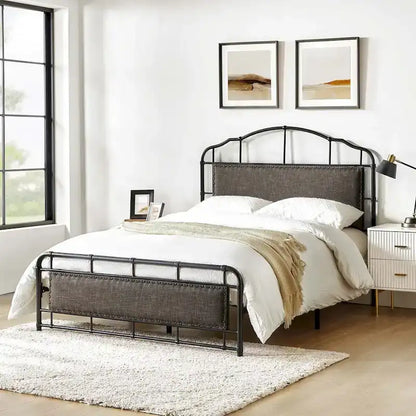 Eufemia Industrial 62 High Headboard Platform Metal Bed Frame by HULALA HOME
