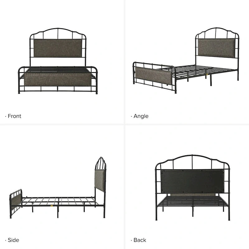 Eufemia Industrial 62 High Headboard Platform Metal Bed Frame by HULALA HOME