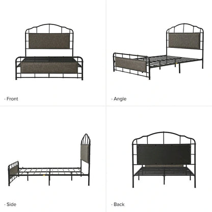 Eufemia Industrial 62 High Headboard Platform Metal Bed Frame by HULALA HOME