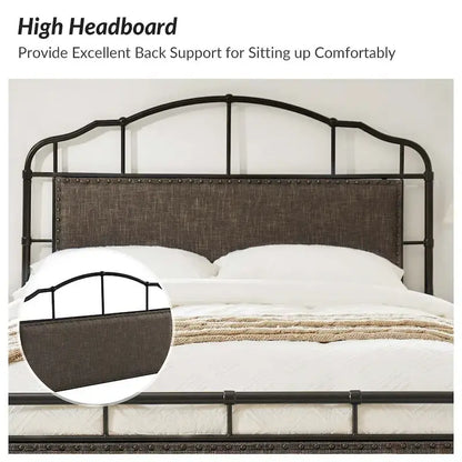 Eufemia Industrial 62 High Headboard Platform Metal Bed Frame by HULALA HOME