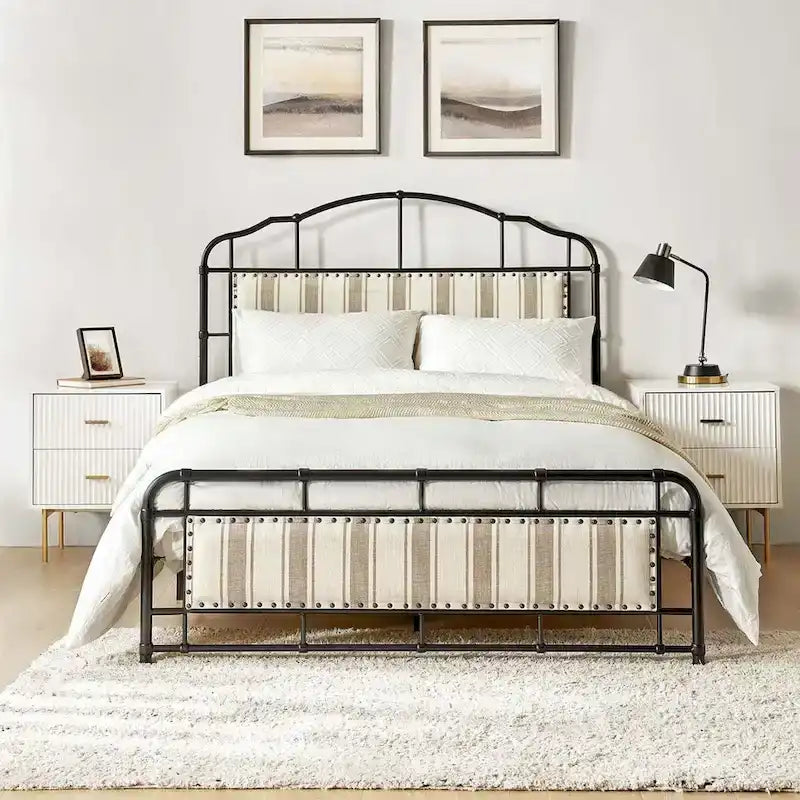 Eufemia Industrial 62 High Headboard Platform Metal Bed Frame by HULALA HOME