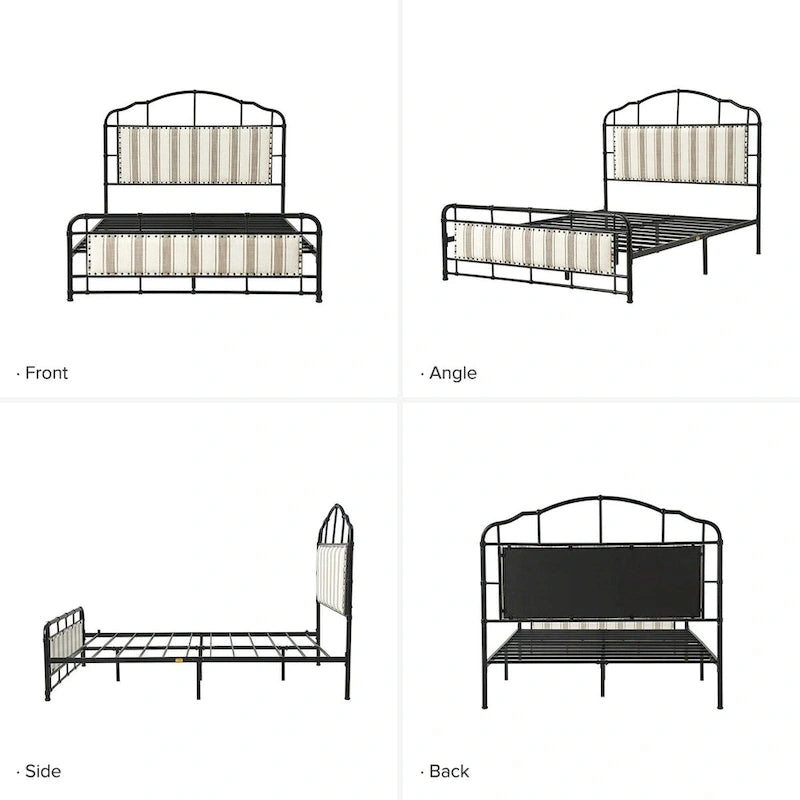 Eufemia Industrial 62 High Headboard Platform Metal Bed Frame by HULALA HOME