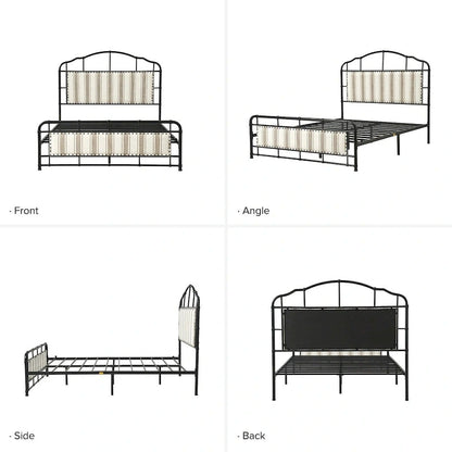 Eufemia Industrial 62 High Headboard Platform Metal Bed Frame by HULALA HOME