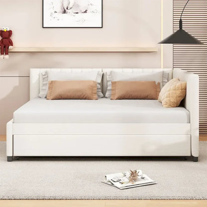 Merax Full Size Upholstered Daybed with Trundle