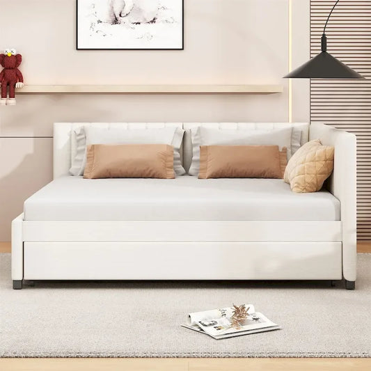 Merax Full Size Upholstered Daybed with Trundle