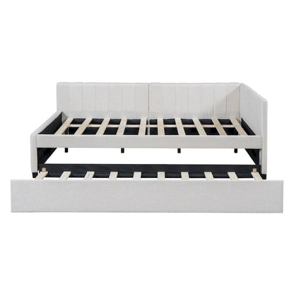 Merax Full Size Upholstered Daybed with Trundle