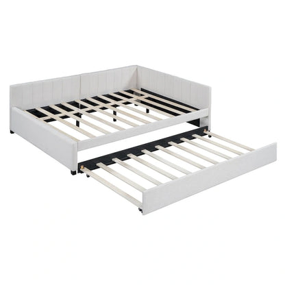 Merax Full Size Upholstered Daybed with Trundle