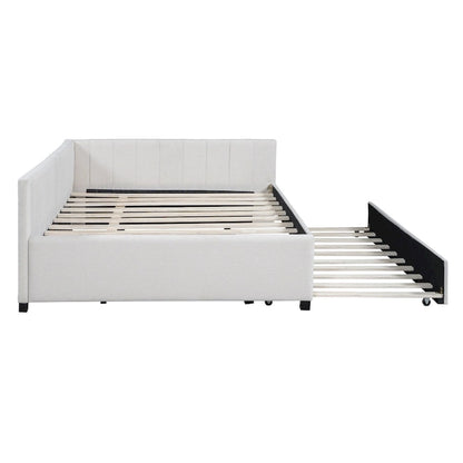 Merax Full Size Upholstered Daybed with Trundle