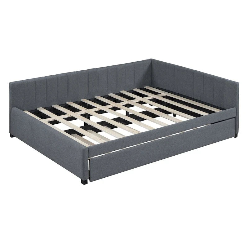 Merax Full Size Upholstered Daybed with Trundle