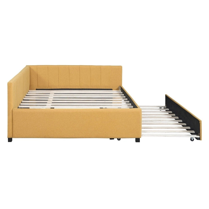 Merax Full Size Upholstered Daybed with Trundle