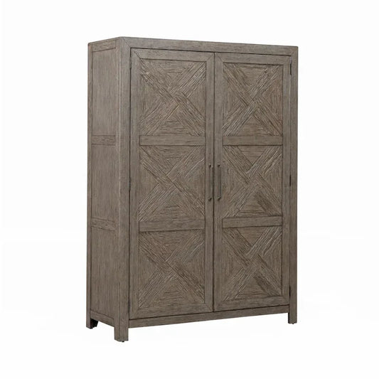Skyview Lodge Cobblestone Oak Armoire for Bedroom Storage - Width 54 x Depth 20 x Height 75