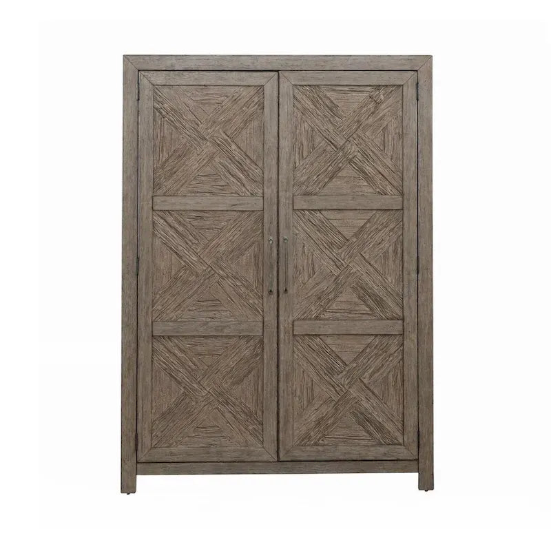 Skyview Lodge Cobblestone Oak Armoire for Bedroom Storage - Width 54 x Depth 20 x Height 75