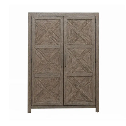 Skyview Lodge Cobblestone Oak Armoire for Bedroom Storage - Width 54 x Depth 20 x Height 75