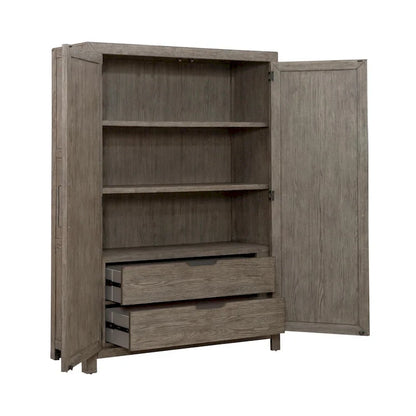 Skyview Lodge Cobblestone Oak Armoire for Bedroom Storage - Width 54 x Depth 20 x Height 75