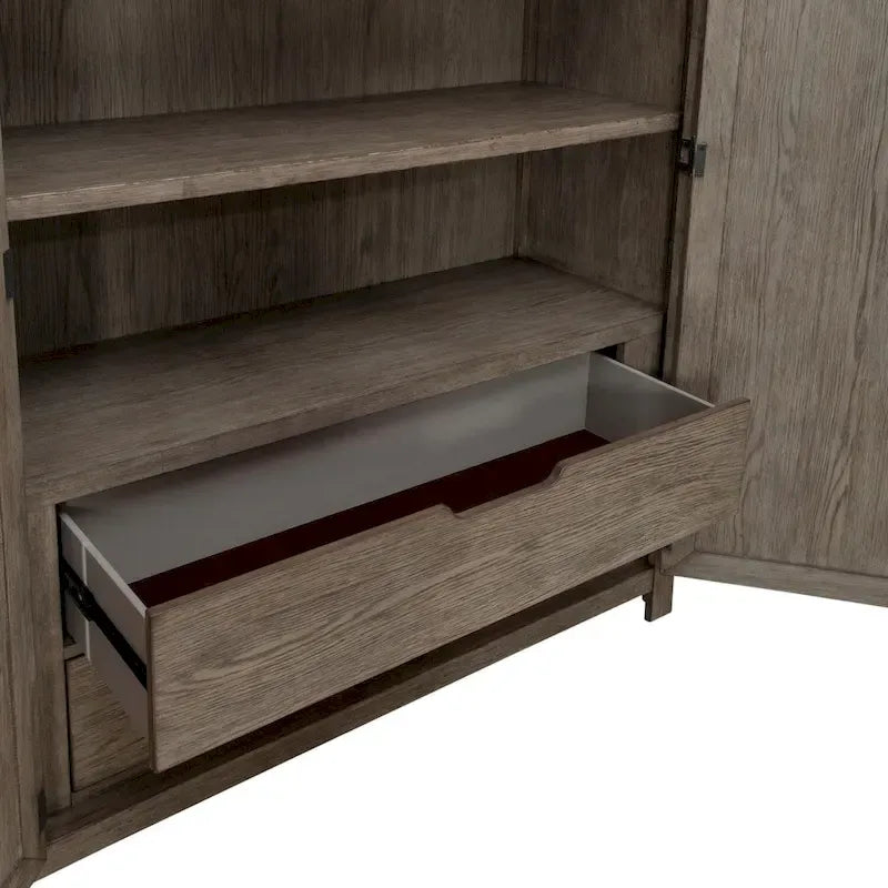 Skyview Lodge Cobblestone Oak Armoire for Bedroom Storage - Width 54 x Depth 20 x Height 75