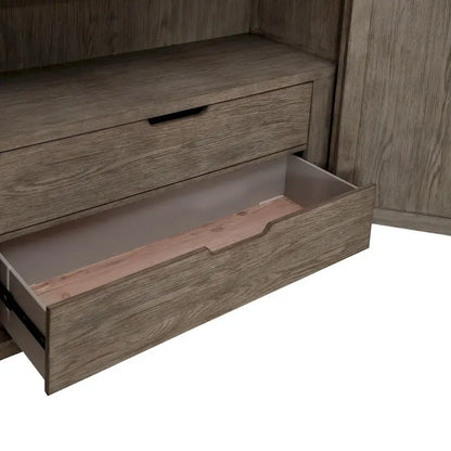 Skyview Lodge Cobblestone Oak Armoire for Bedroom Storage - Width 54 x Depth 20 x Height 75