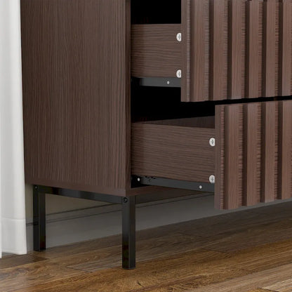 Mid Century Nightstand 2 Drawers & Storage Space Accent End Table Bedside Table
