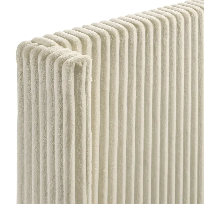 Roundhill Furniture Mavela Wide Wale Corduroy Upholstery Panel Bed, King Size