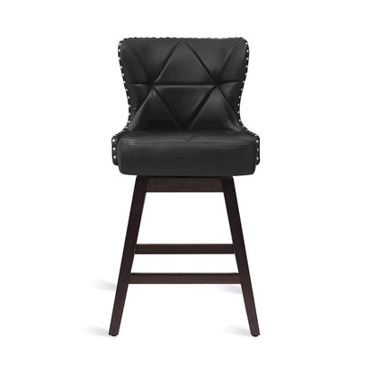LUE BONA 26 in. Mid-Century Modern Counter Stools Faux Leather/Fabric Upholstered Swivel Bar Stools for Island Set of 4