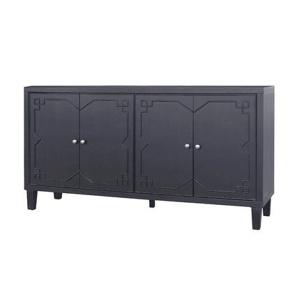 Accent Cabinet 4 Door Wooden Cabinet Sideboard Buffet Server Cabinet - N/A