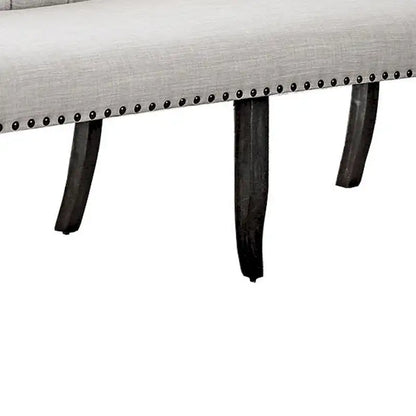 Stylish Long bench with tufted back, ivory
