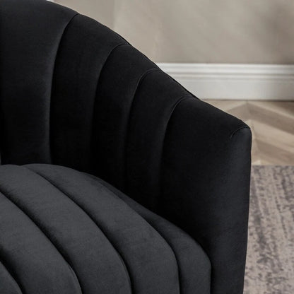 SEYNAR Modern Glam Velvet Upholstered Round 360 Degree Swivel Accent Barrel Chair Set of 2