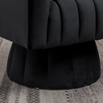 SEYNAR Modern Glam Velvet Upholstered Round 360 Degree Swivel Accent Barrel Chair Set of 2